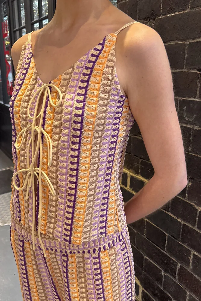 Suncoo Leyla Beige Crochet Top