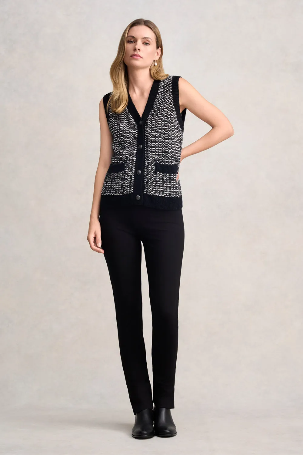 Tape Yarn Vest - Black Multi