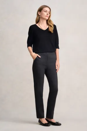 Tapered Ponte Pant - Greyscale Check