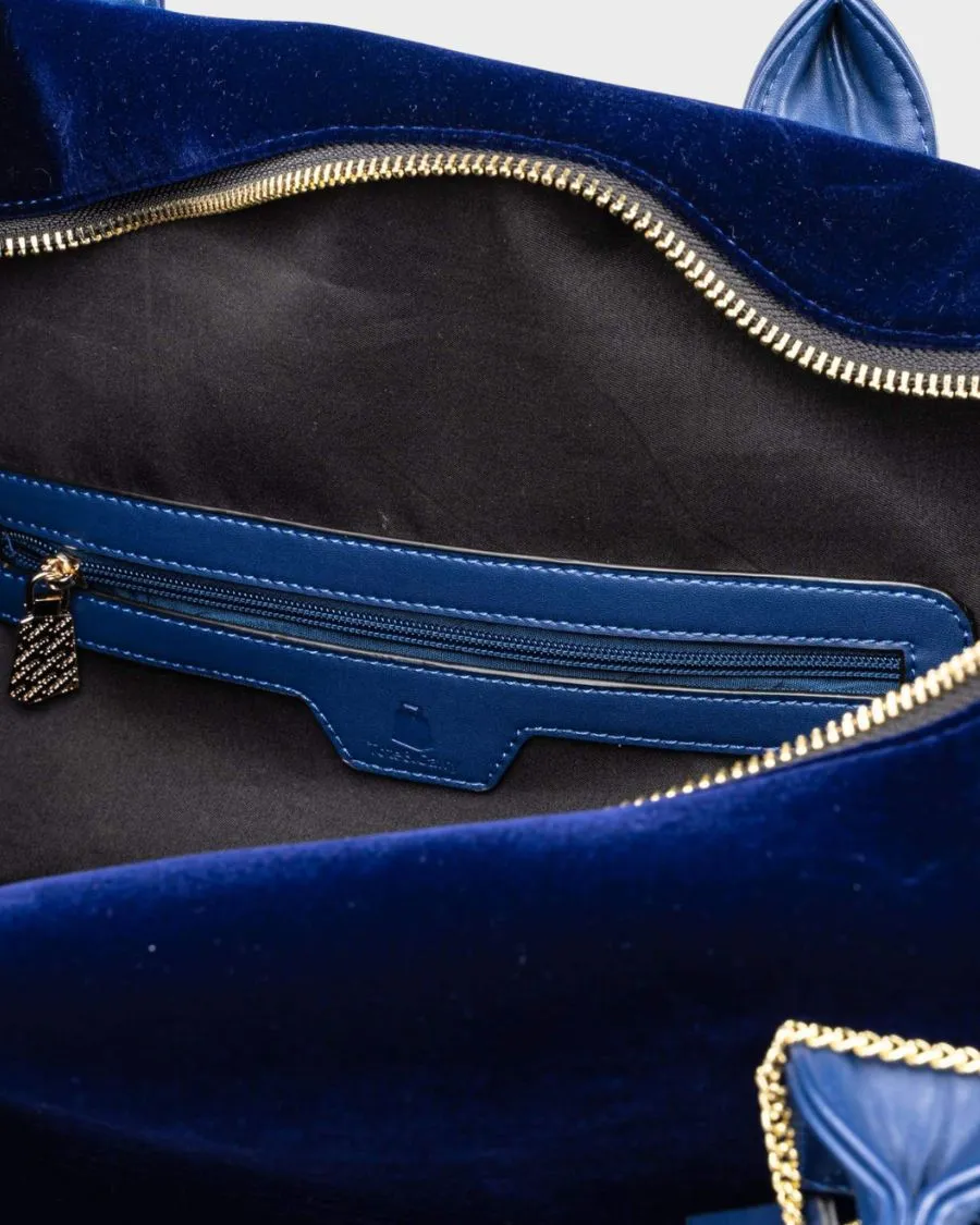 Velvet Duffle Bag in Royal Blue