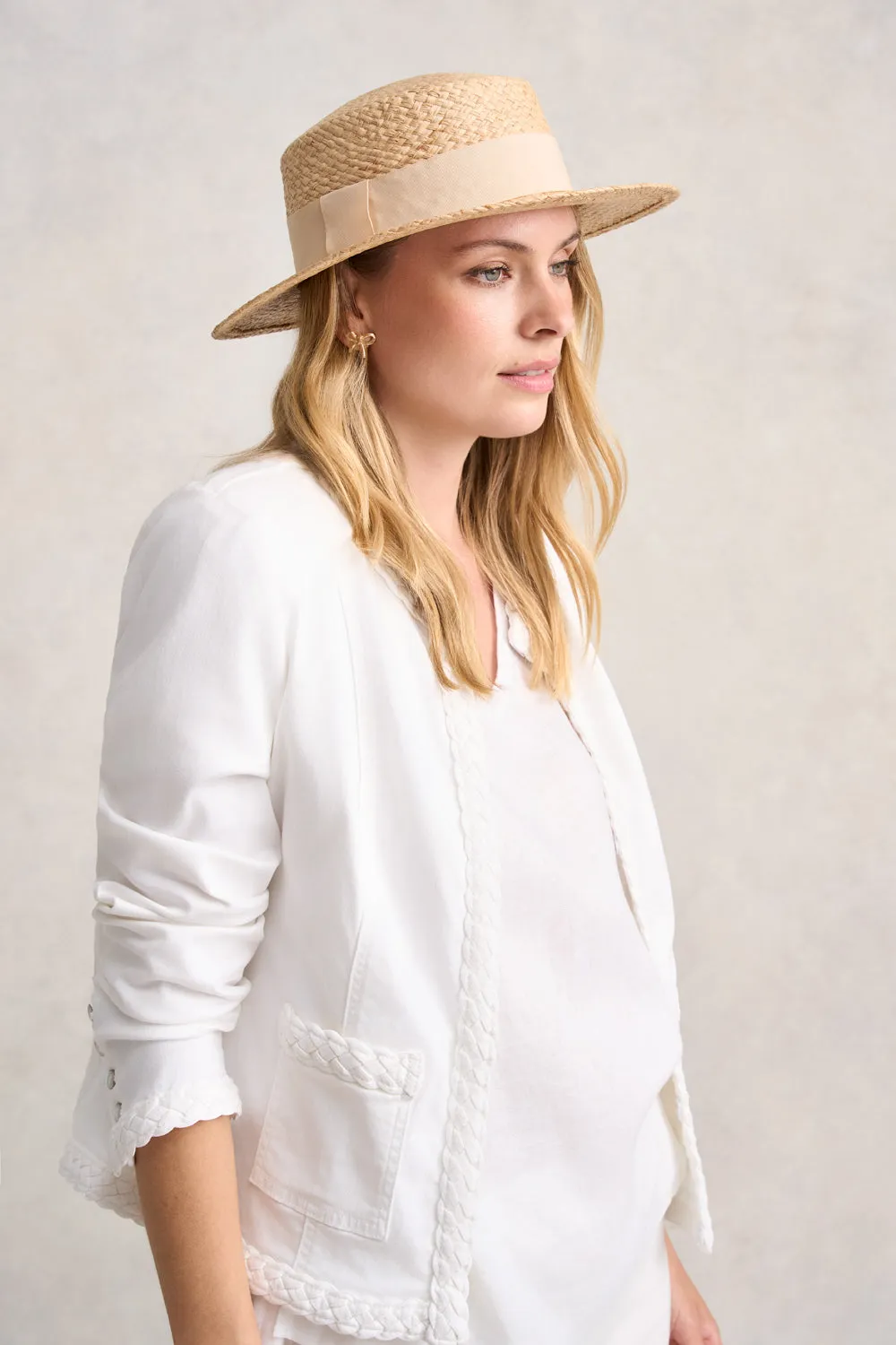 Venetian Boater Hat - Natural