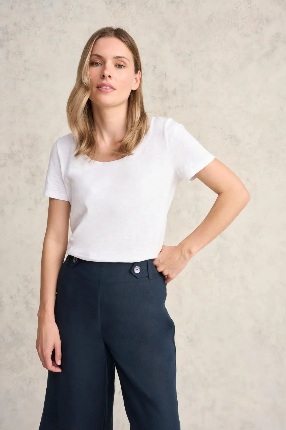 Waist Tab Linen Short - Ink