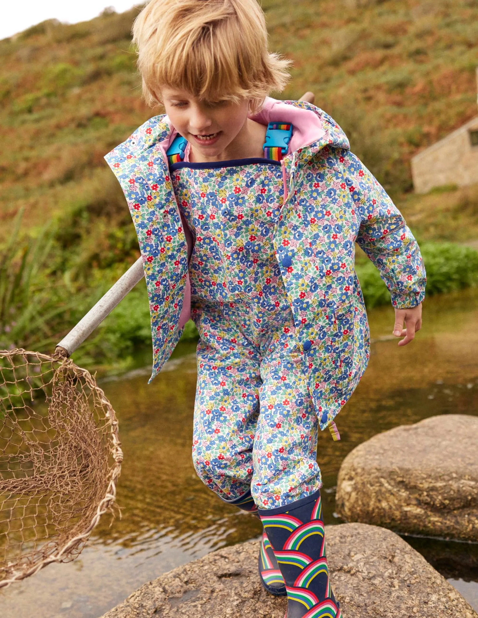 Waterproof Rain Jacket-Multi Spring Floral