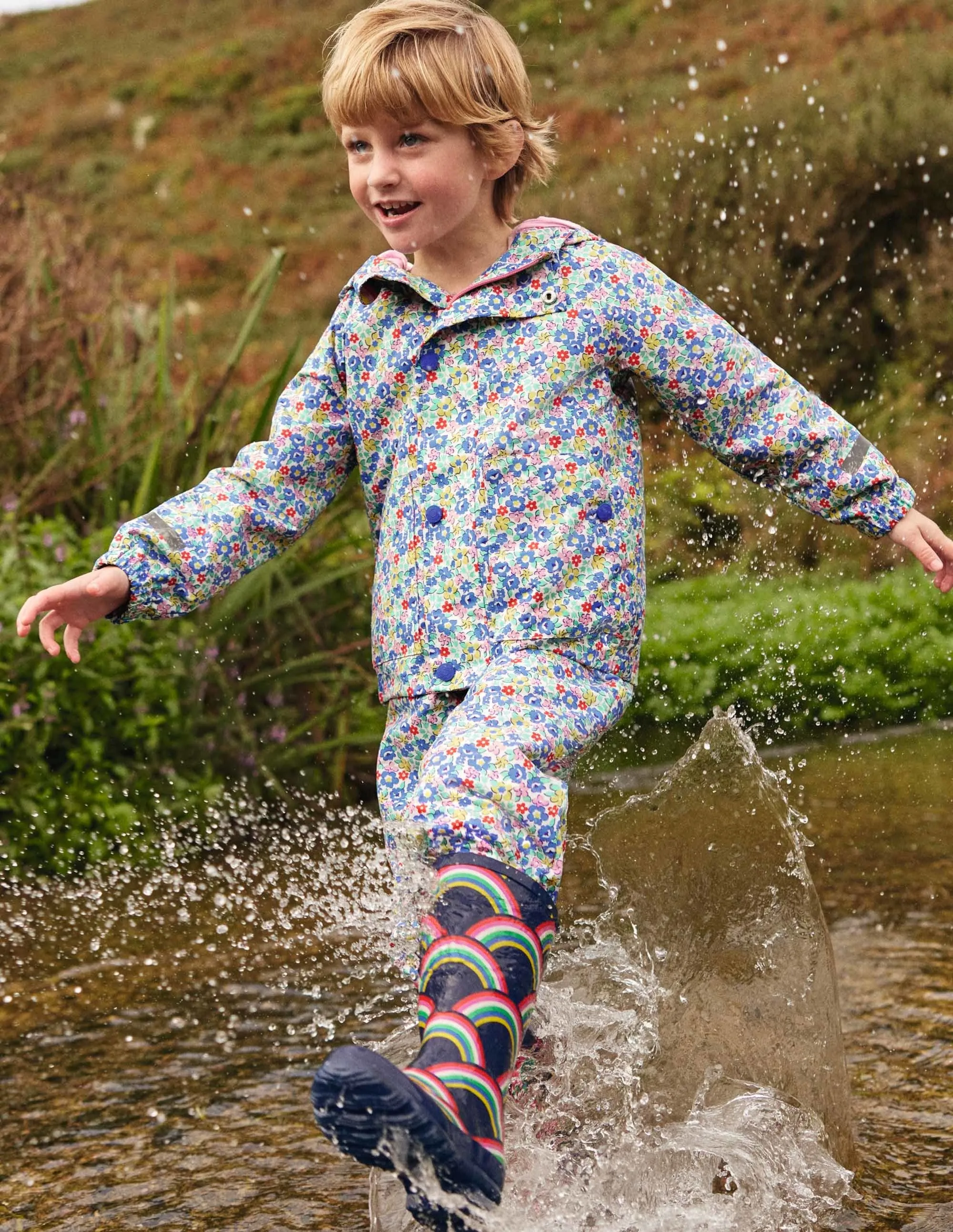 Waterproof Rain Jacket-Multi Spring Floral